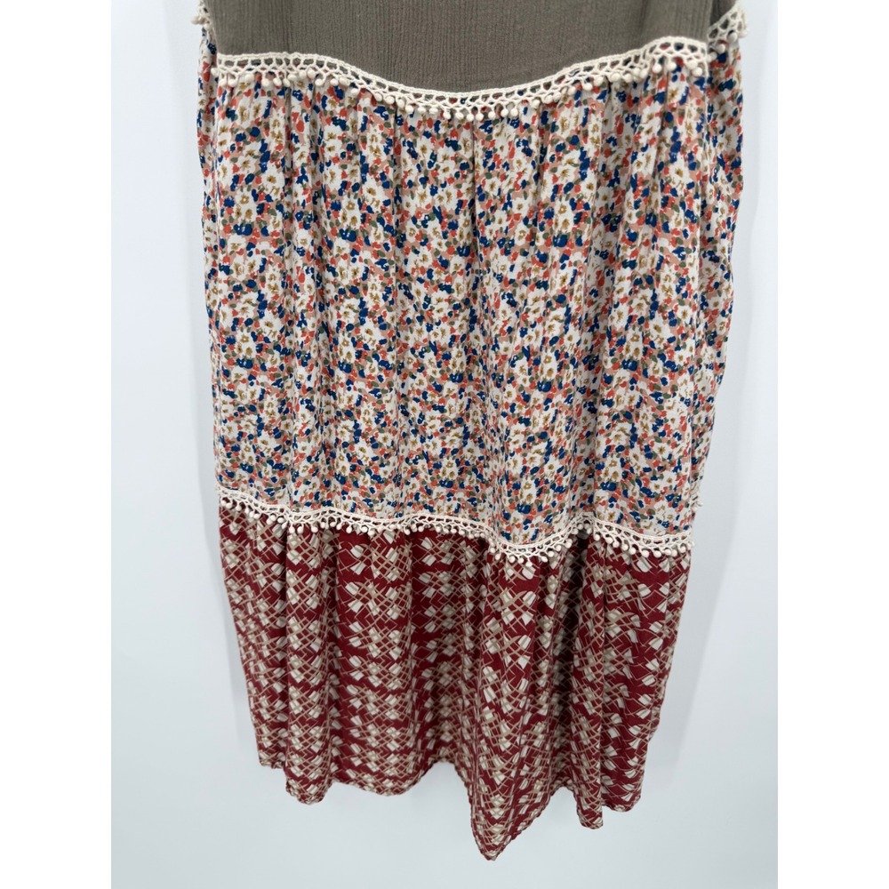 Umgee Dress Womens M Flowy Boho Festival Hippie Tiered Floral Romantic Geometric - Picture 5 of 6